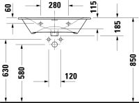 Vorschau: Duravit Viu Waschtisch rechteckig 73x49cm, mit Überlauf, mit verschließbarem Ablaufventil, weiß 2344730000