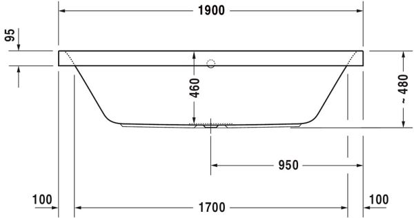 Duravit Happy D.2 Einbau-Badewanne rechteckig 190x90cm, weiß