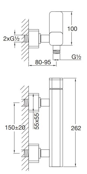 Steinberg Serie 230 Aufputz-Einhebelmischer für Dusche, chrom