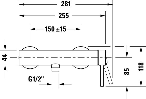 Duravit Circle Einhebel-Brausemischer Aufputz rund, chrom CE4230000010