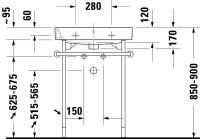 Vorschau: Duravit Happy D.2 Waschtisch 60x50,5cm, mit Überlauf, mit Wondergliss, weiß 23186000001