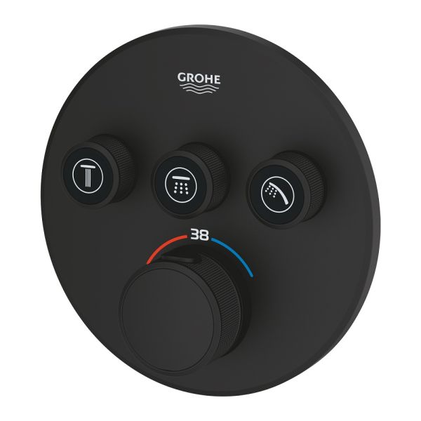 Grohe Grohtherm SmartControl Thermostat mit 3 Absperrventilen, phantom black