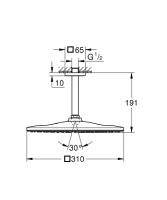 Vorschau: Grohe Rainshower Mono 310 Cube Decken-Kopfbrause