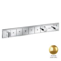 Hansgrohe RainSelect Thermostat Unterputz 5 Verbraucher mit Brausehalter polished gold-optic 15384SETPG