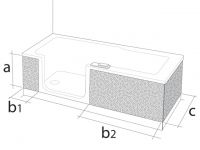 Artweger Twinline 2 Fliesenträger 02 Eckeinbau für Badewanne