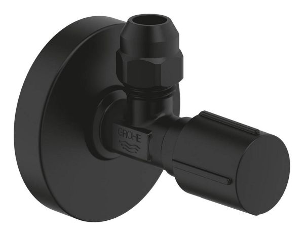 Grohe Eckventil 1/2x3/8'' mit Metallgriff, Rosette, Quetschverschraubung Ø 10mm, phantom black 22074KF0 