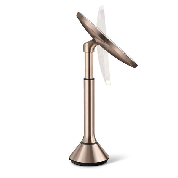 simplehuman Sensorspiegel mit Touch-Helligkeitsregelung Ø20cm, wiederaufladbar, edelstahl roségold