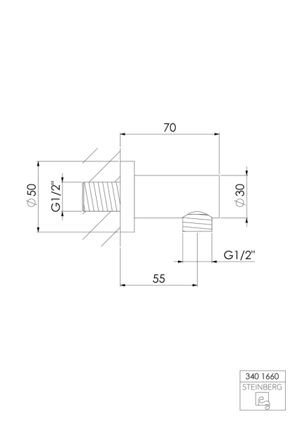 Steinberg Serie 340 Brauseanschlussbogen 1/2"