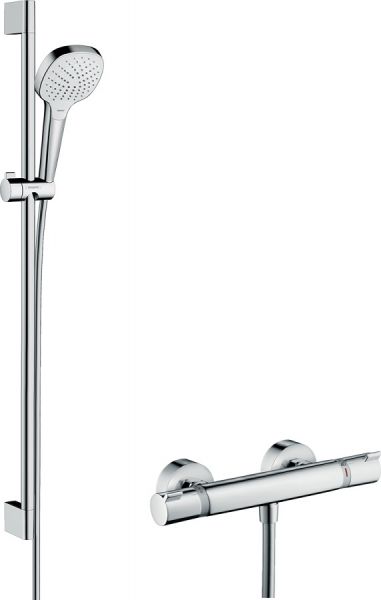 Hansgrohe Croma Select E Vario Combi Set 0,90m, weiß/chrom