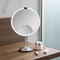 simplehuman Sensorspiegel trio max mit Touch-Helligkeitsregelung Ø25cm, kabelgebunden, edelstahl gebürstet ST3050