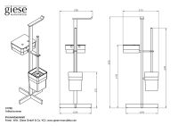 Vorschau: Giese Solid WC-Ständer mit Bürstengarnitur und Glasbehälter für Feuchtpapier, schwarz matt
