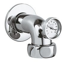 Grohe Abgangsbogen mit Thermometer, DN 40, chrom