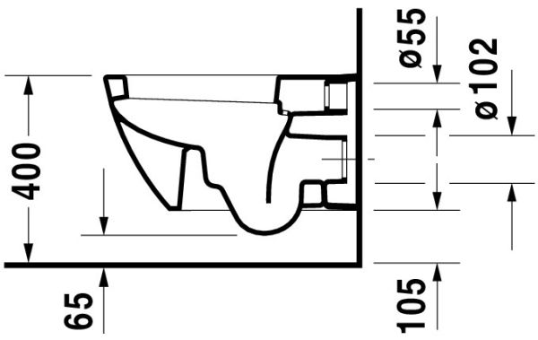 Duravit Happy D.2 Wand-WC 54x36,5cm, eckig, weiß 2221090000