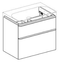 Vorschau: Geberit Smyle Square Unterschrank für Waschtisch 75cm, mit zwei Schubladen