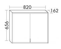 Burgbad Yso Spiegelschrank mit horizontaler LED-Beleuchtung und Lichttemperatur-Strg, 82x65,6cm