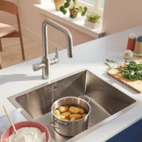 Vorschau: Grohe Blue Pure Start Küchenarmatur mit Filterfunktion, schwenkbarer U-Auslauf, supersteel 30595DC0