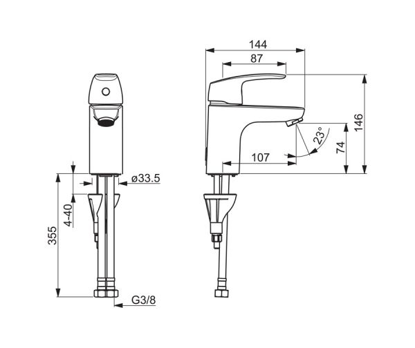 Hansa Hansapinto Waschtisch-Einhand-Einlochbatterie, chrom