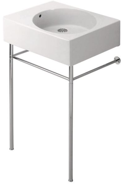 Duravit Scola Waschtisch rechteckig 61,5x46cm, mit Überlauf, ohne Hahnloch, Becken rechts, weiß 0685600000