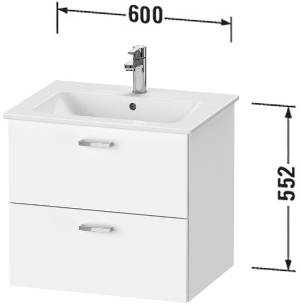 Duravit XBase Waschtischunterschrank 60cm, 2 Auszüge, passend zu Waschtisch ME by Starck 233663