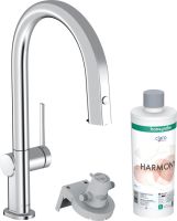 Hansgrohe Aqittura M91 FilterSystem 210, Ausziehauslauf, 1jet, sBox, Starter Set, chrom 76800000