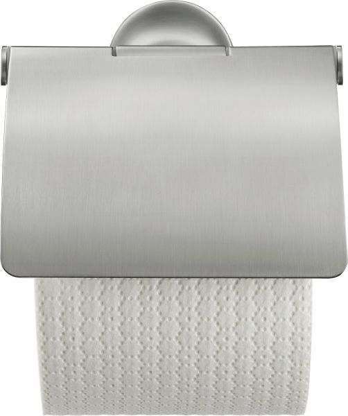 Duravit Starck T Papierrollenhalter mit Deckel, zum Schrauben/Kleben, edelstahl gebürstet 0099407000