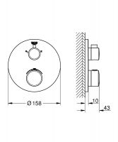 Vorschau: Grohe Grohtherm Thermostat-Brausebatterie mit integrierter 2-Wege-Umstellung, Rosette rund, chrom