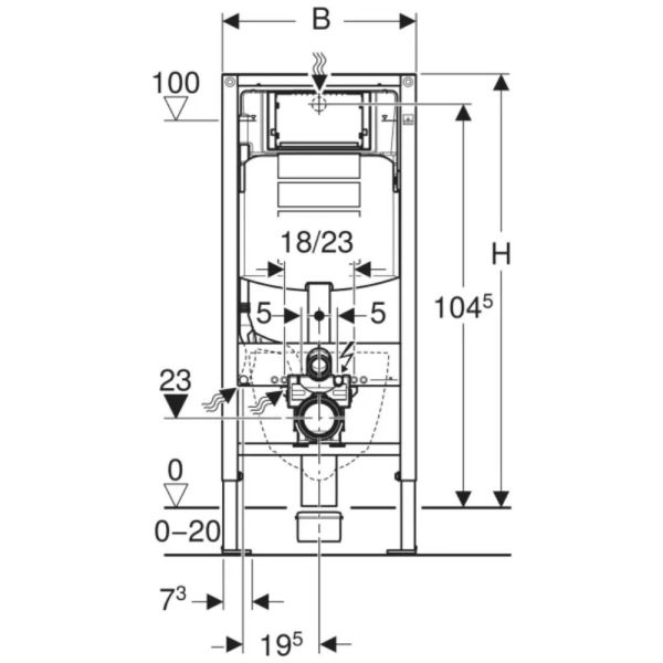 Geberit Duofix Wand-WC Montageelement Power & Connect Box 111921005