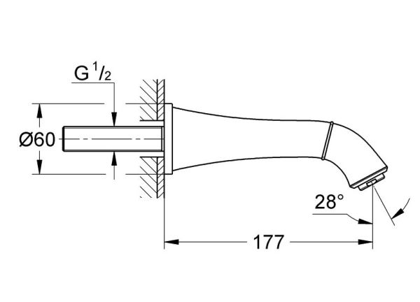 Grohe Grandera Wanneneinlauf 17,7cm