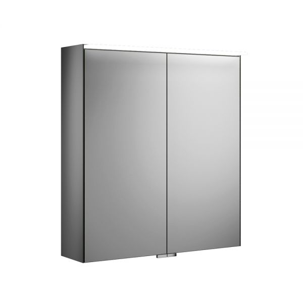 Burgbad Essence Spiegelschrank mit horizontaler LED-Beleuchtung und 2 Spiegeltüren, 60,6x67cm