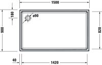 Vorschau: Duravit Starck Slimline Duschwanne rechteckig 90x150cm, Sanitäracryl, weiß