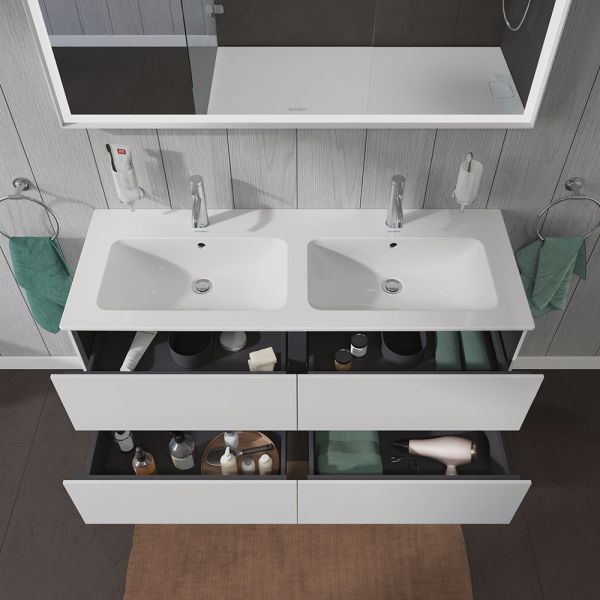 Duravit L-Cube Waschtischunterschrank wandhängend 129x48cm mit 4 Schubladen für ME by Starck 233613