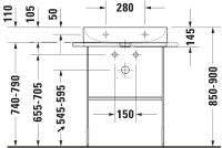 Vorschau: Duravit Dura Square Metallkonsole bodenstehend/Wandmontage zu Waschtisch 235360, chrom 0031011000