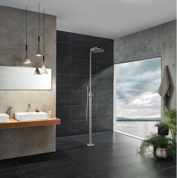 Grohe Essence Brausebatterie bodenstehendfreistehend, supersteel 23741DC1