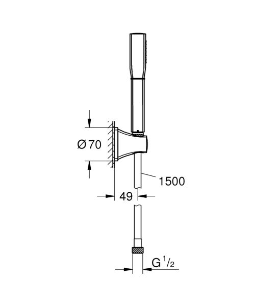 Grohe Grandera Stick Wandhalterset, 1 Strahlart