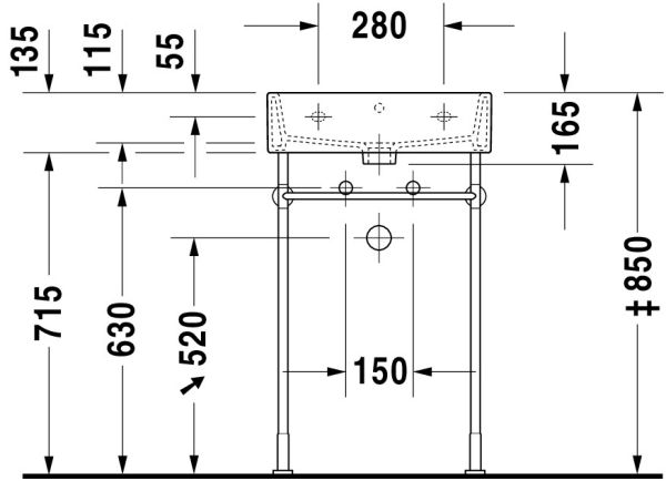 Duravit Vero Air Waschtisch 50x47cm, ohne Überlauf, mit Wondergliss, weiß 23505000411