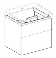 Vorschau: Geberit Xeno² Waschtischunterschrank 58x53cm, 2 Schubladen