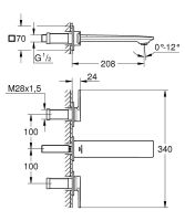 Vorschau: Grohe Allure 3-Loch-Waschtischarmatur Unterputz, Ausladung 20,8cm