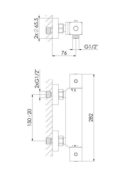 Steinberg Serie 342 Dusch-Thermostat Aufputz