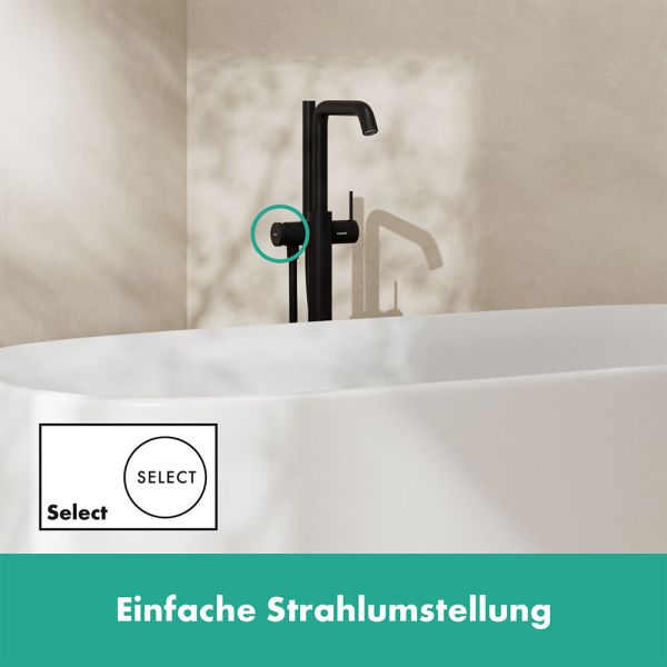 Hansgrohe Tecturis S Einhebel-Wannenmischer bodenstehend, schwarz matt