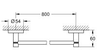 Vorschau: Grohe QuickFix Start Badetuchhalter 80cm, zum Kleben oder Bohren