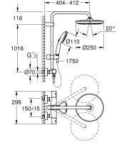 Vorschau: Grohe Tempesta System 250 Duschsystem mit Thermostatbatterie, chrom