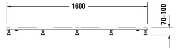 Duravit Tempano Fußgestell höhenverstellbar 70 - 100mm 1600x750x85mm