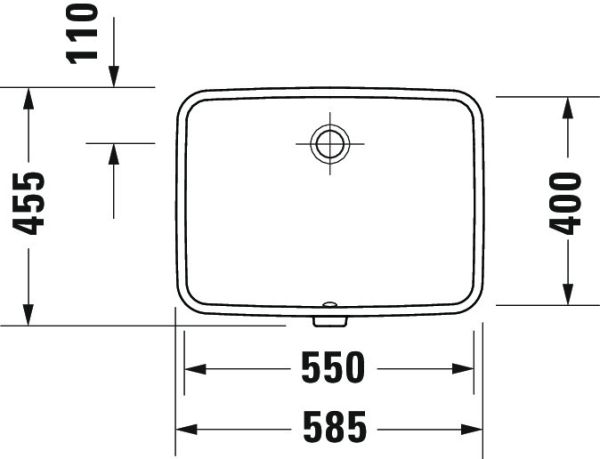 Duravit No.1 Unterbauwaschtisch rechteckig 55x40cm, mit Überlauf, weiß 03955500282