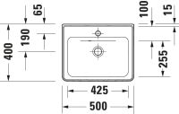 Vorschau: Duravit D-Neo Handwaschbecken rechteckig 50x40cm, mit Überlauf, weiß 0742500060