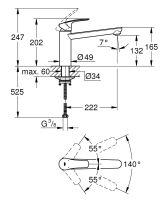 Vorschau: Grohe Eurosmart Küchenarmatur, schwenkbar, matt black