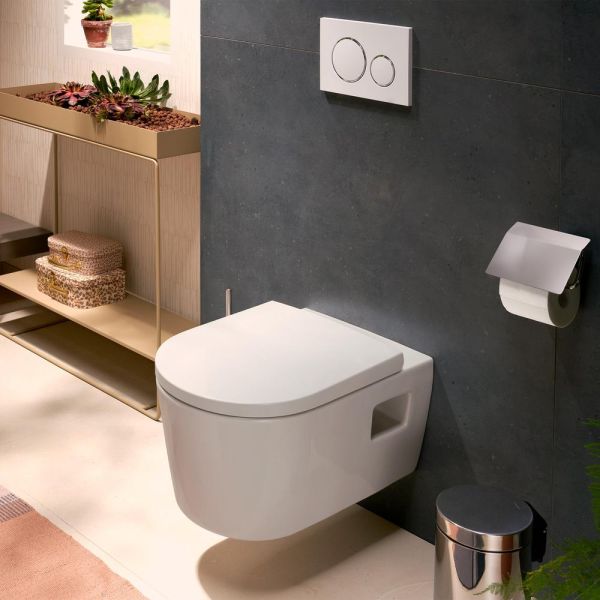 Hansgrohe EluPura Original S Wand WC Set, AquaChannel Flush, WC-Sitz mit SoftClose, weiß