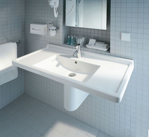 Duravit Starck 3 Waschtisch rechteckig 105x48,5cm, mit 1 Hahnloch, mit Überlauf, weiß 0304100000