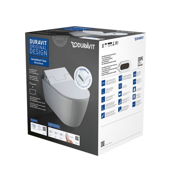 Duravit Dusch-WC Set SensoWash Slim mit ME by Starck Wand-WC, weiß