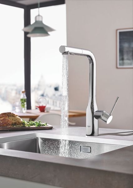 Grohe Essence Einhand-Spültischbatterie mit herausziehbarer Dual Spülbrause