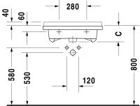 Vorschau: Duravit Starck 3 Waschtisch 70x54,5cm, mit Überlauf, mit Wondergliss, weiß 03097000001